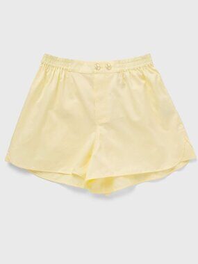 Hay Outline Pyjama Shorts by Tilda Bjerregaard Soft Yellow Cotton Size M/L
